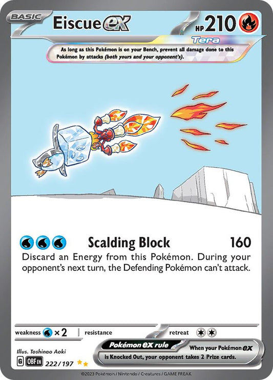 Eiscue ex - 222/197 222/197 Special Illustration Rare Obsidian Flames Pokémon card
