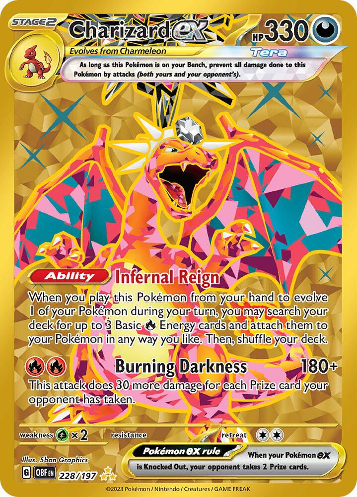 Charizard ex - 228/197 228/197 Hyper Rare Obsidian Flames Pokémon card