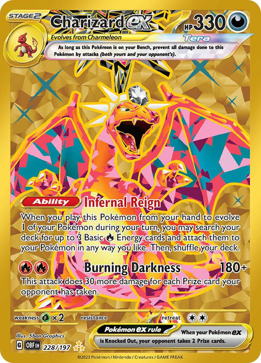 Charizard ex - 228/197 228/197 Hyper Rare Obsidian Flames Pokémon card