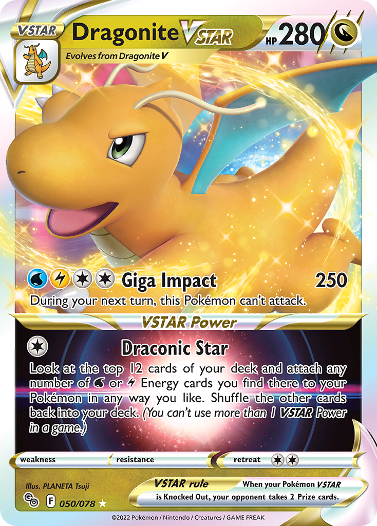 Dragonite VSTAR 050/078 Rare Holo VSTAR Pokémon GO