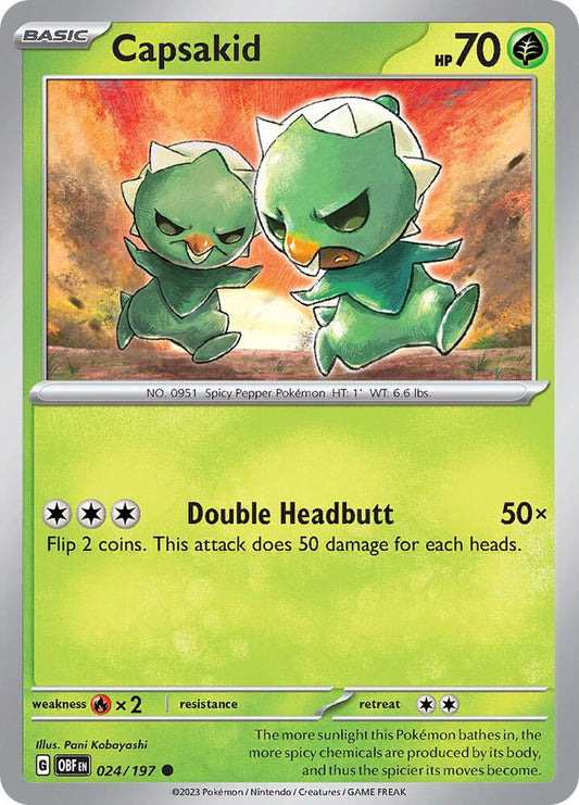 Capsakid - 024/197 024/197 Common Obsidian Flames Pokémon card