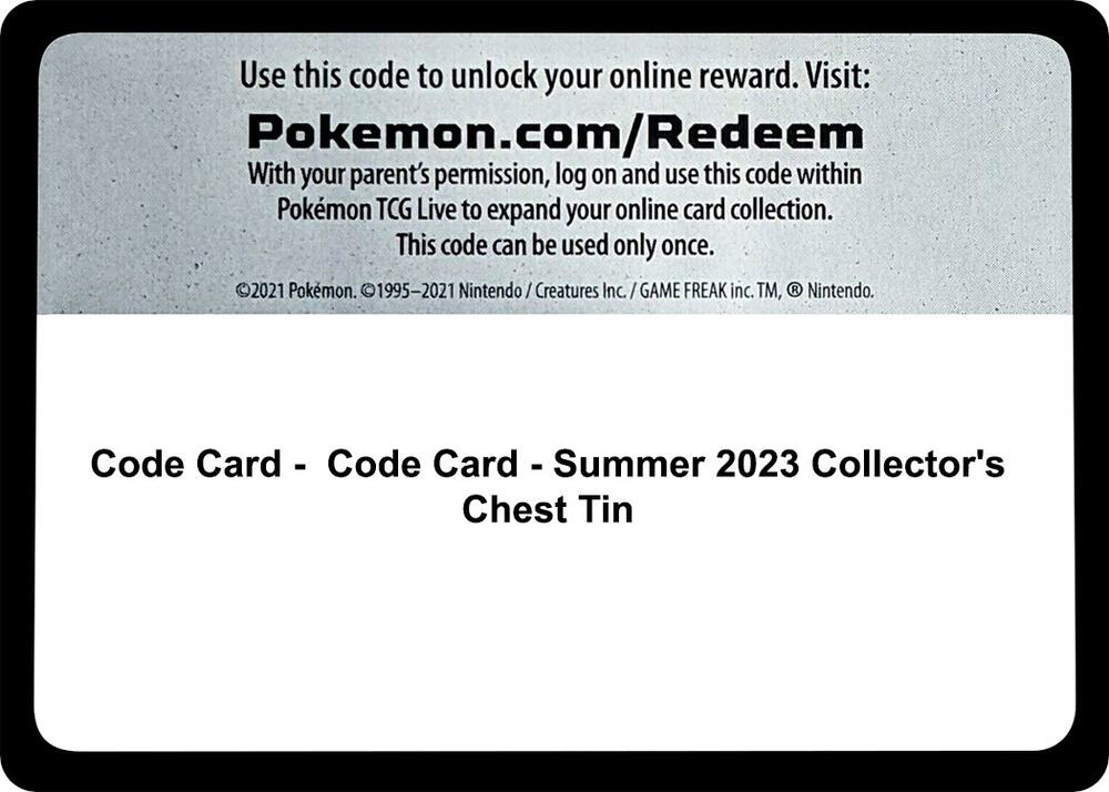 Code Card - Summer 2023 Collector's Chest Tin Code Card Battle Styles Pokémon card