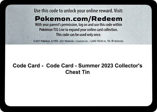 Code Card - Summer 2023 Collector's Chest Tin Code Card Battle Styles Pokémon card