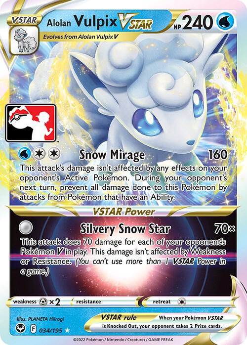 Alolan Vulpix VSTAR - 034/195 Ultra Rare Prize Pack Series Cards