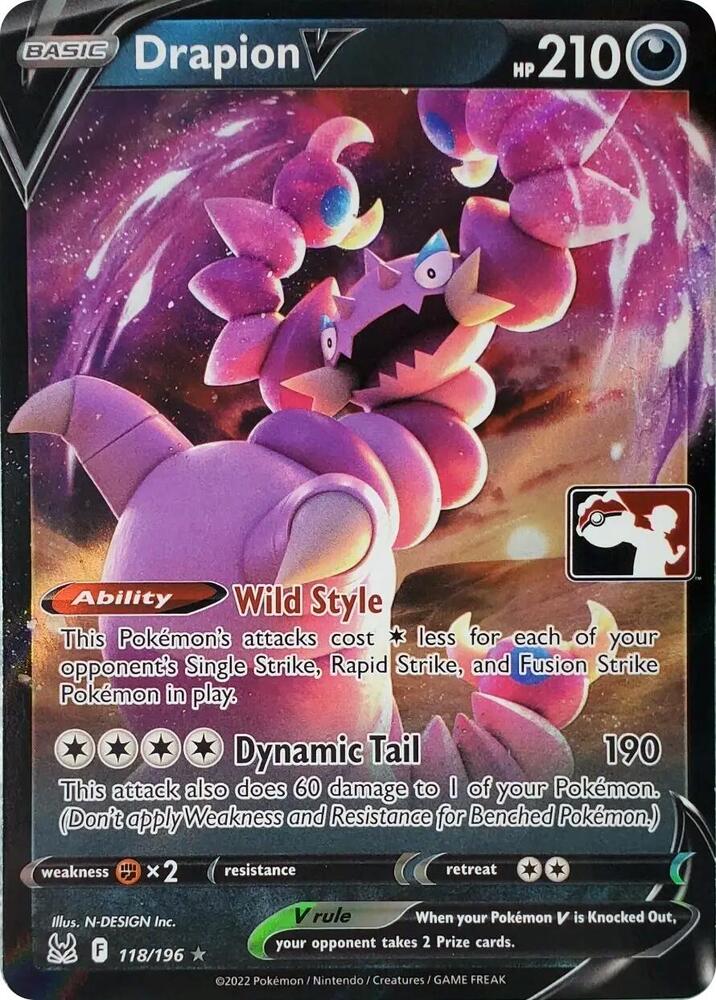 Drapion V - 118/196 118/196 Ultra Rare Prize Pack Series Cards Pokémon card