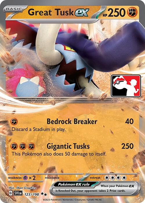 Great Tusk ex - 123/198 Double Rare Prize Pack Series Cards