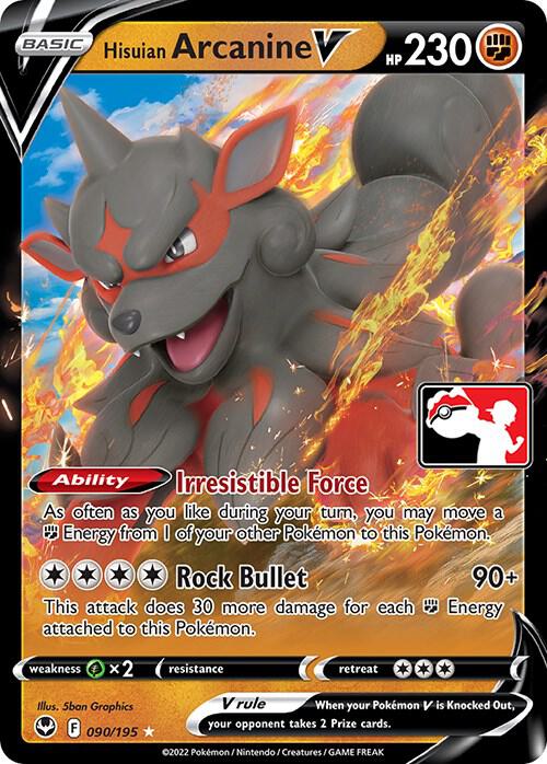 Hisuian Arcanine V - 090/195 090/195 Ultra Rare Prize Pack Series Cards Pokémon card