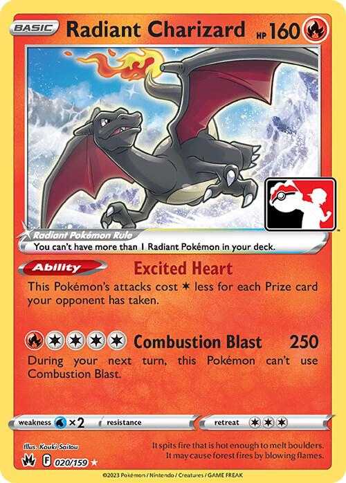 Radiant Charizard - 020/159 Radiant Rare Prize Pack Series Cards