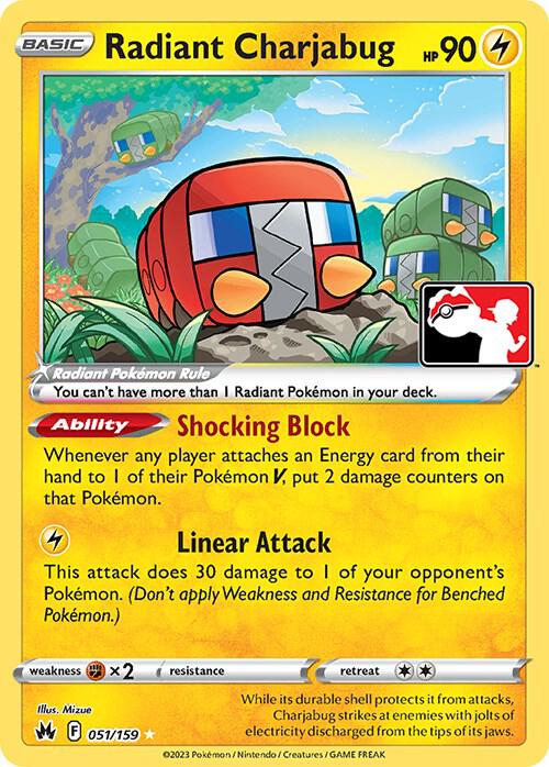 Radiant Charjabug - 051/159 051/159 Radiant Rare Prize Pack Series Cards Pokémon card