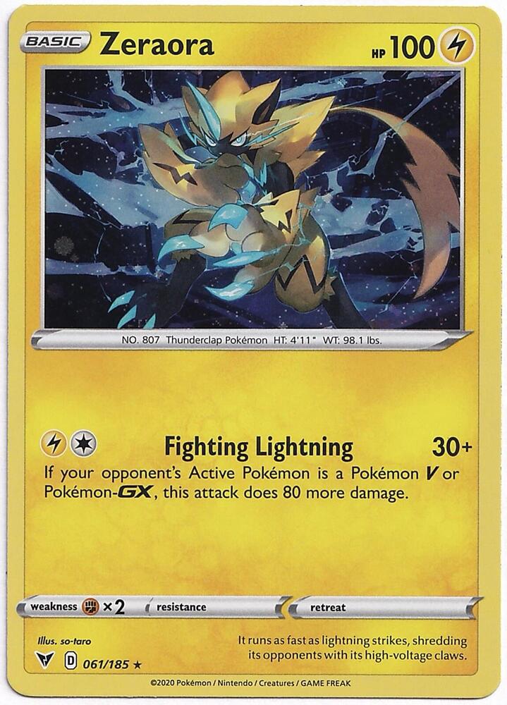 Zeraora - 061/185 (Cosmos Holo) 061/185 Holo Rare Miscellaneous Cards & Products Pokémon card