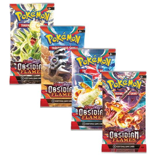 Obsidian Flames Booster Pack Art Bundle [Set of 4] - SV03: Obsidian Flames