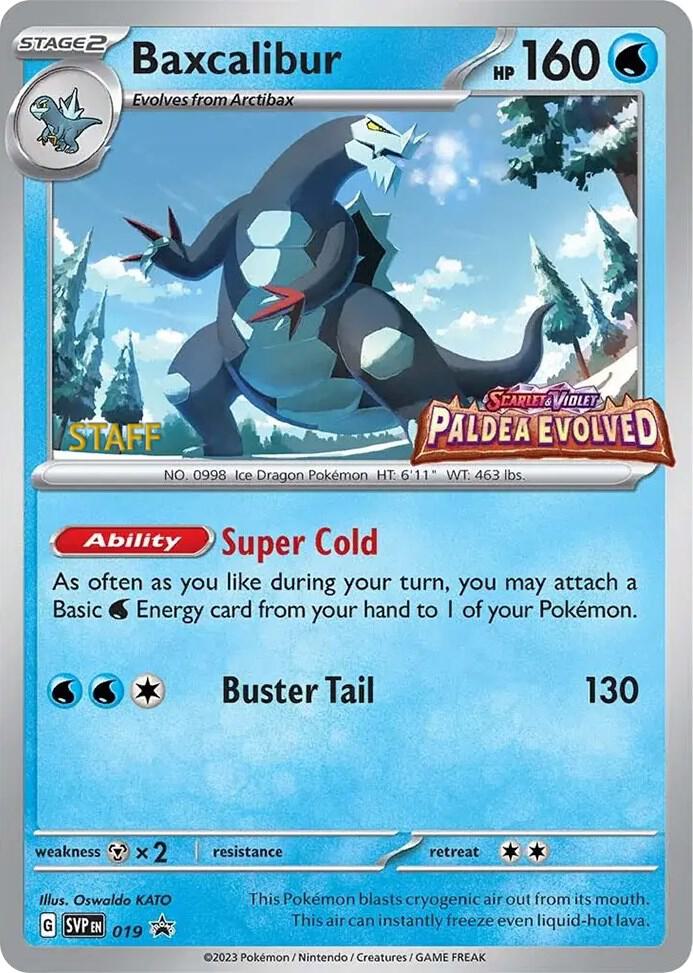 Baxcalibur - 019 (Prerelease) [Staff] 019 Promo Scarlet & Violet Promo Cards Pokémon card