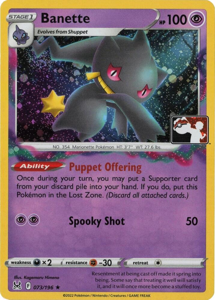 Banette - 073/196 (Cosmos Holo) 073/196 Rare Prize Pack Series Cards Pokémon card