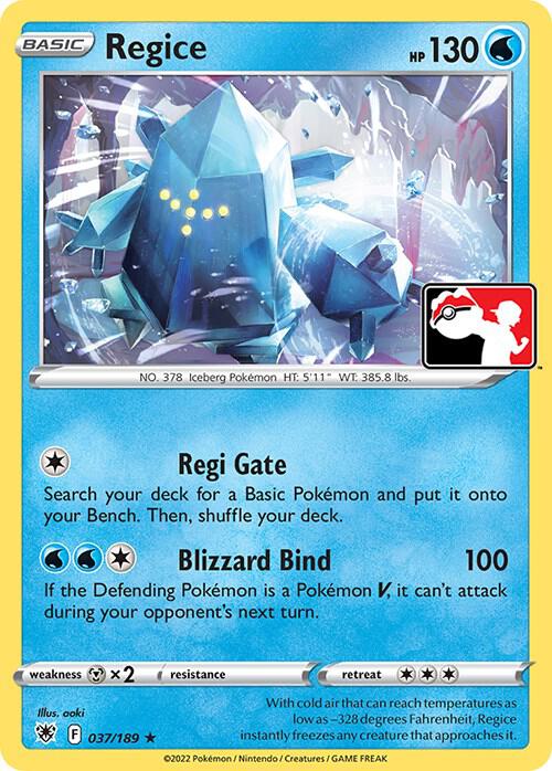 Regice - 037/189 Rare Prize Pack Series Cards