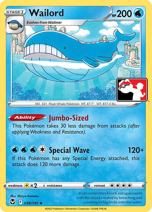 Wailord 038/195 Uncommon Prize Pack Series Cards Pokémon card