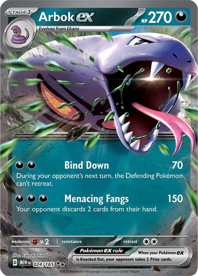 Arbok ex - 024/165 024/165 Double Rare Scarlet & Violet 151 Pokémon card