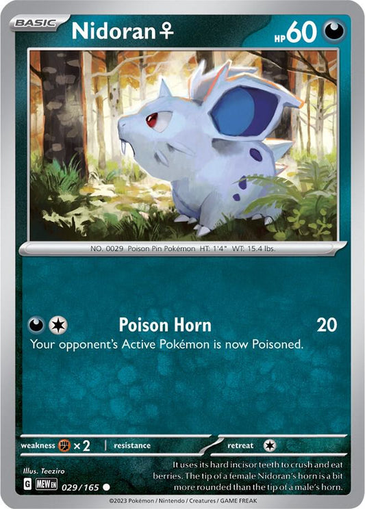 Nidoran F 029/165 Common Scarlet & Violet 151 Pokémon card