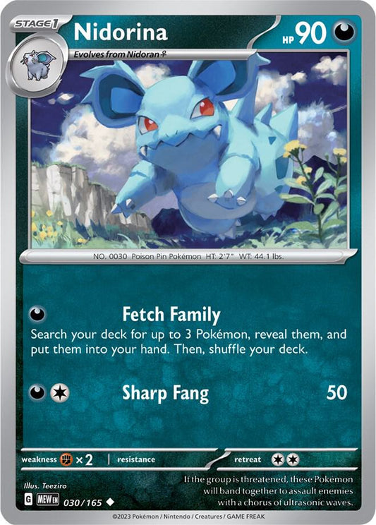 Nidorina 030/165 Uncommon Scarlet & Violet 151 Pokémon card