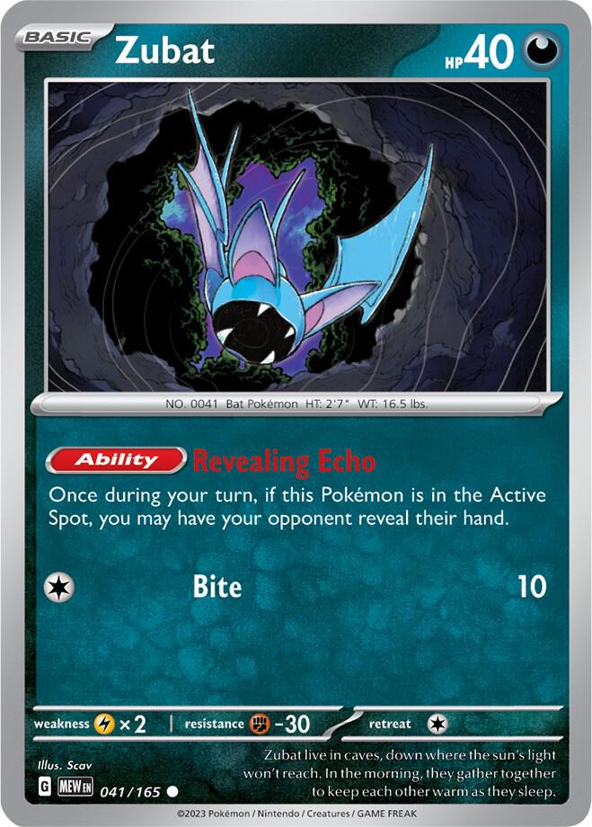 Zubat 041/165 Common Scarlet & Violet 151 Pokémon card