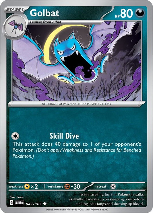 Golbat 042/165 Uncommon Scarlet & Violet 151 Pokémon card