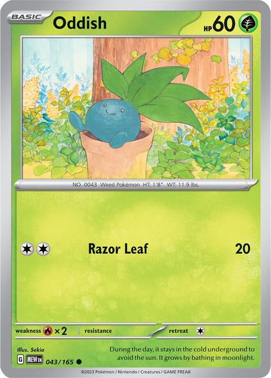 Oddish 043/165 Common Scarlet & Violet 151 Pokémon card