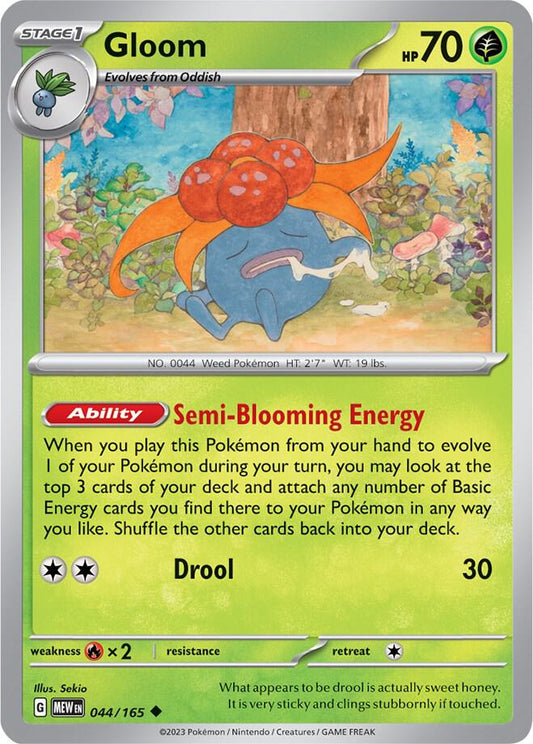 Gloom 044/165 Uncommon Scarlet & Violet 151 Pokémon card