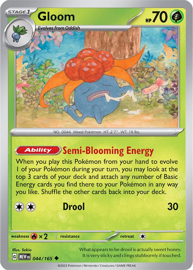 Gloom 044/165 Uncommon Scarlet & Violet 151 Pokémon card