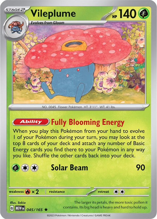 Vileplume 045/165 Rare Scarlet & Violet 151 Pokémon card