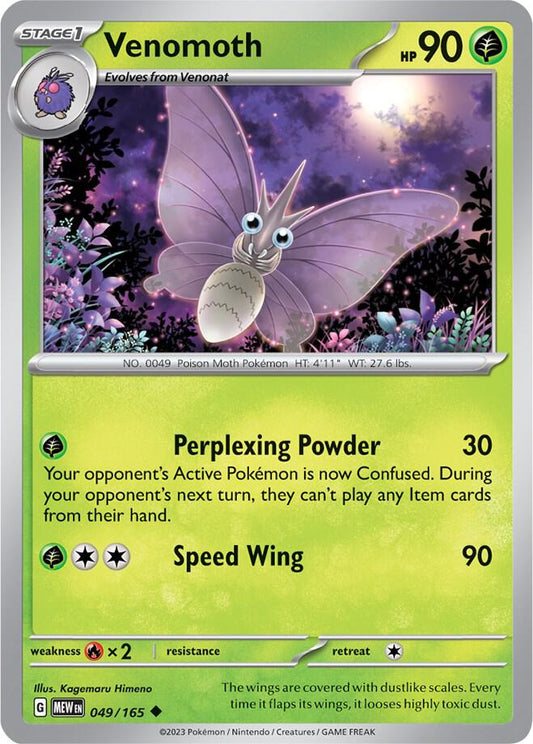 Venomoth 049/165 Uncommon Scarlet & Violet 151 Pokémon card