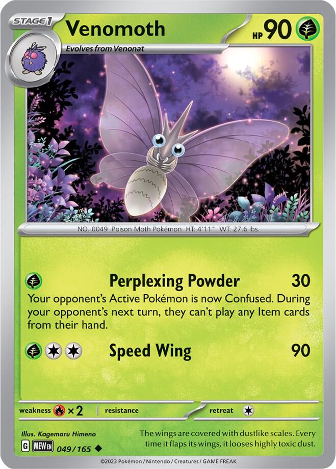 Venomoth 049/165 Uncommon Scarlet & Violet 151 Pokémon card