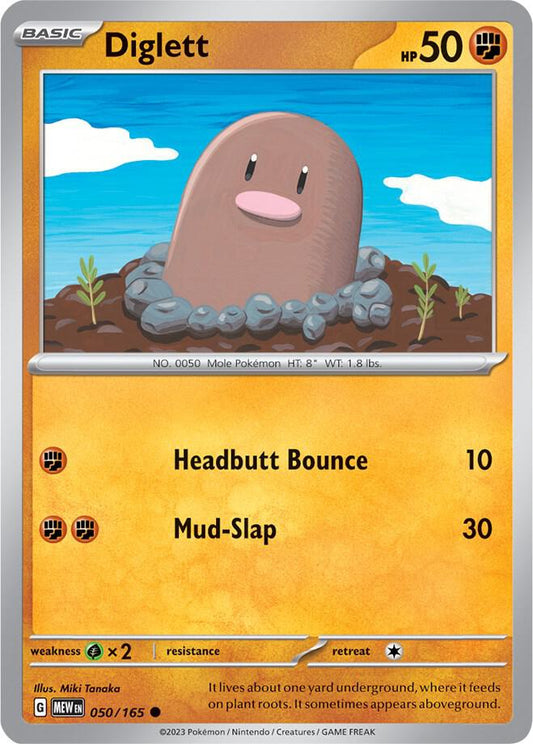 Diglett 050/165 Common Scarlet & Violet 151 Pokémon card