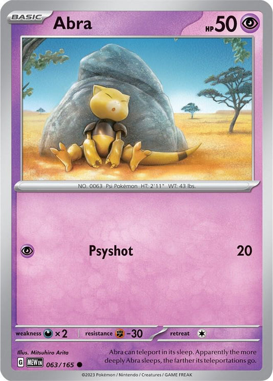 Abra 063/165 Common Scarlet & Violet 151 Pokémon card