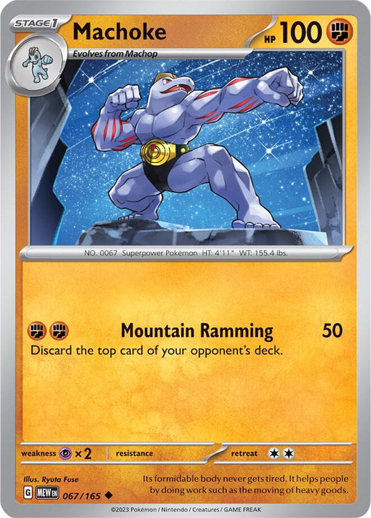 Machoke - 067/165 067/165 Uncommon Scarlet & Violet 151 Pokémon card