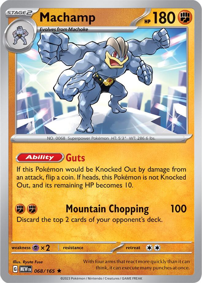 Machamp 068/165 Rare Scarlet & Violet 151 Pokémon card