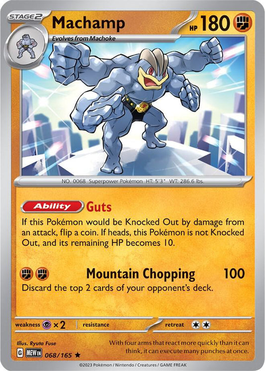 Machamp 068/165 Rare Scarlet & Violet 151 Pokémon card