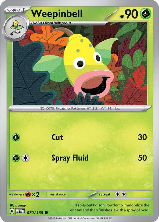 Weepinbell 070/165 Common Scarlet & Violet 151 Pokémon card