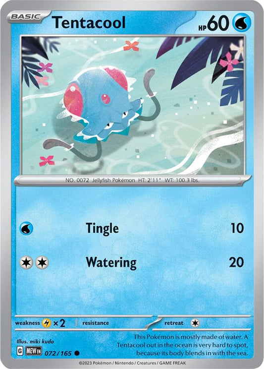 Tentacool 072/165 Common Scarlet & Violet 151 Pokémon card