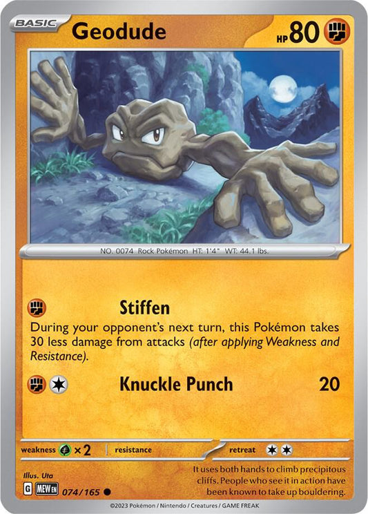 Geodude 074/165 Common Scarlet & Violet 151 Pokémon card