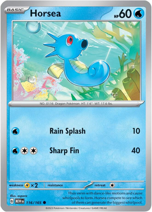 Horsea 116/165 Common Scarlet & Violet 151 Pokémon card