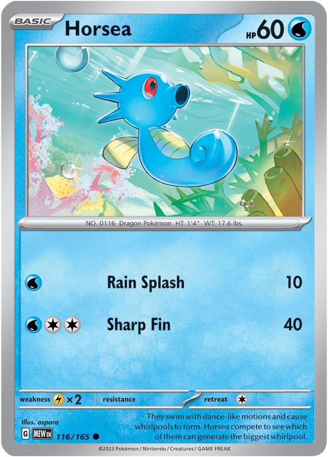 Horsea 116/165 Common Scarlet & Violet 151 Pokémon card