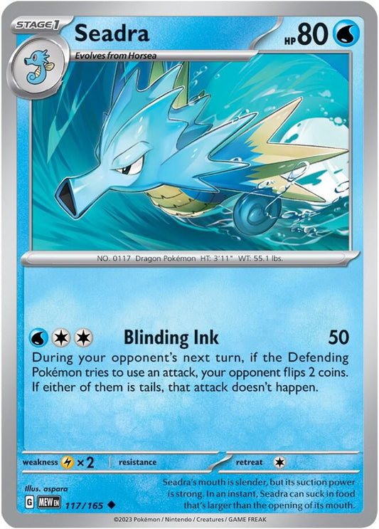 Seadra 117/165 Uncommon Scarlet & Violet 151 Pokémon card