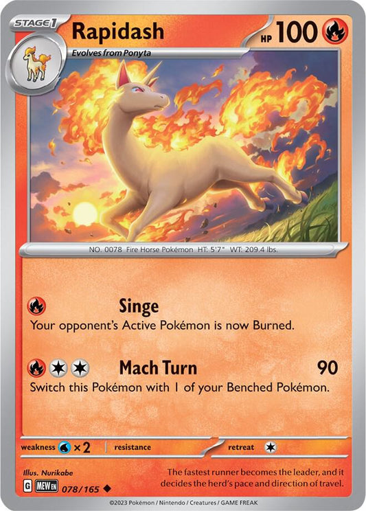 Rapidash 078/165 Uncommon Scarlet & Violet 151 Pokémon card