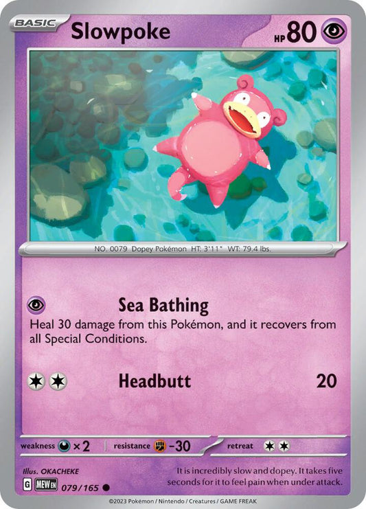 Slowpoke 079/165 Common Scarlet & Violet 151 Pokémon card