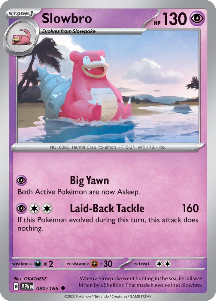 Slowbro 080/165 Uncommon Scarlet & Violet 151 Pokémon card