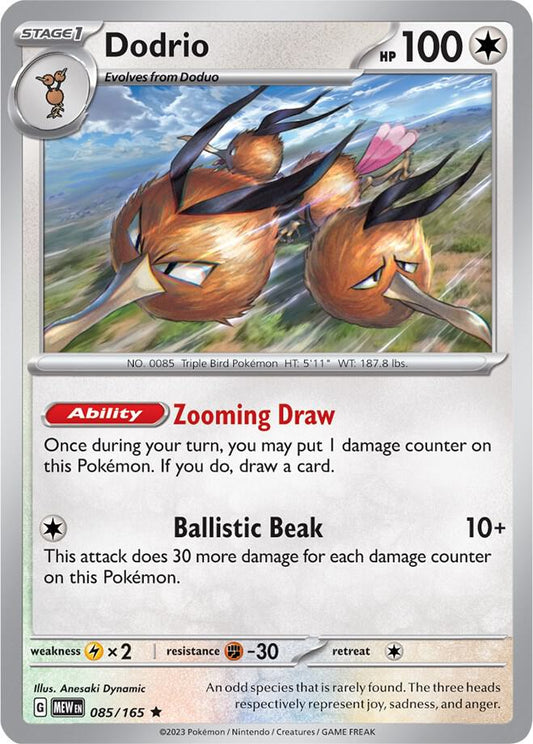 Dodrio 085/165 Rare Scarlet & Violet 151 Pokémon card