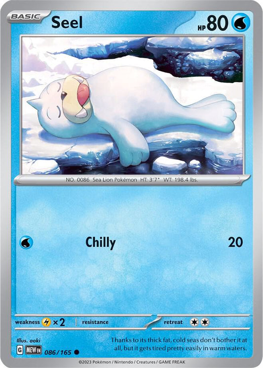 Seel 086/165 Common Scarlet & Violet 151 Pokémon card