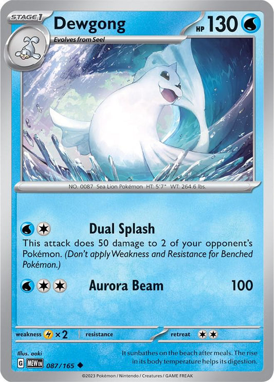 Dewgong 087/165 Uncommon Scarlet & Violet 151 Pokémon card