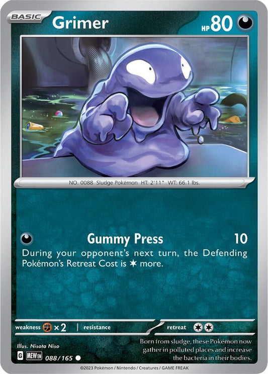 Grimer 088/165 Common Scarlet & Violet 151 Pokémon card