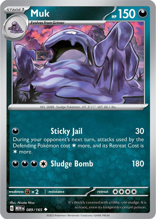 Muk 089/165 Uncommon Scarlet & Violet 151 Pokémon card
