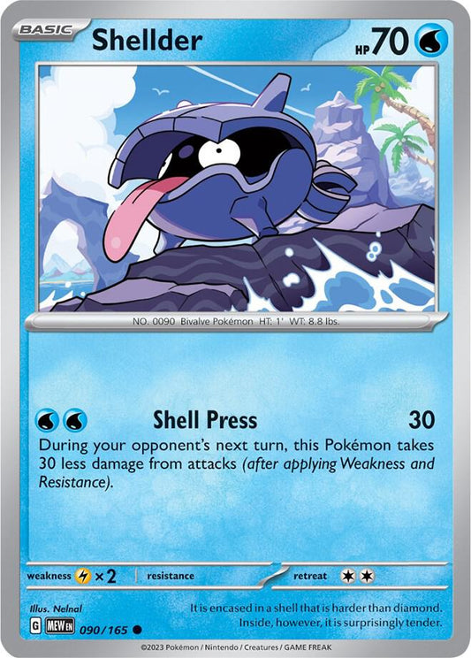 Shellder 090/165 Common Scarlet & Violet 151 Pokémon card